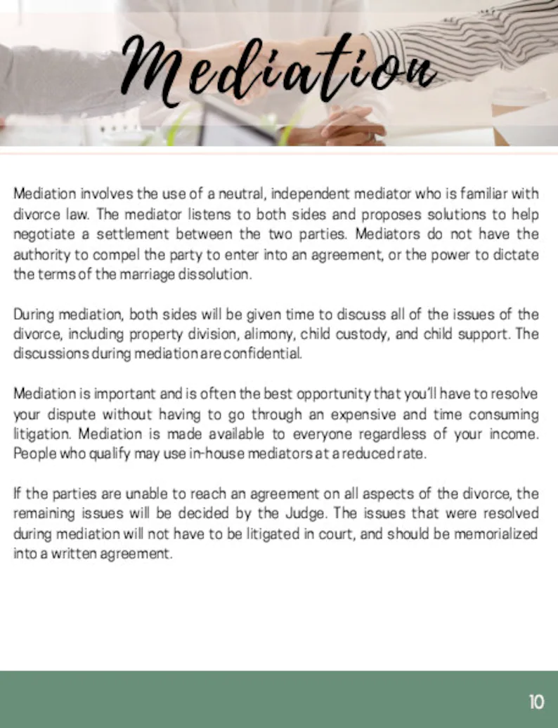 Mediation Prep Fillable Workbook Guide Family Cases