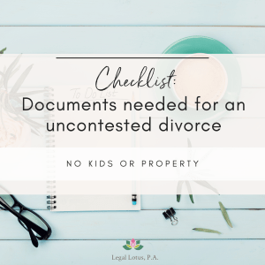 Simplify your uncontested divorce with our comprehensive document checklist. Ideal for cases without minor children or property divisions.