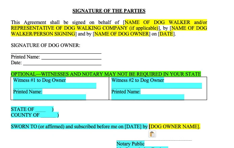 Dog Walking Services Agreement; contract for dog walking - Image 5