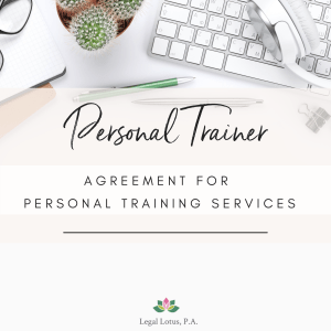 This Personal Trainer Agreement helps establish the arrangement between a trainer and client who needs personal training services, including payment terms, termination, and enforcement of the agreement.