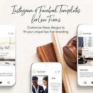 Boost your social media presence with customizable Instagram and Facebook templates for lawyers. Save time and maintain a consistent brand presence.