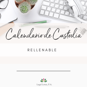 El propósito de este calendario de custodia de menores es para ayudarle a realizar un seguimiento de su caso de manera organizada, antes del juicio.